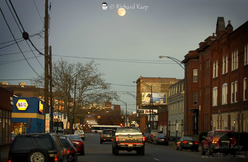 Moon over Third Street, 2011    © Richard Karp